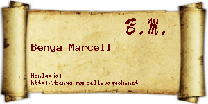Benya Marcell névjegykártya